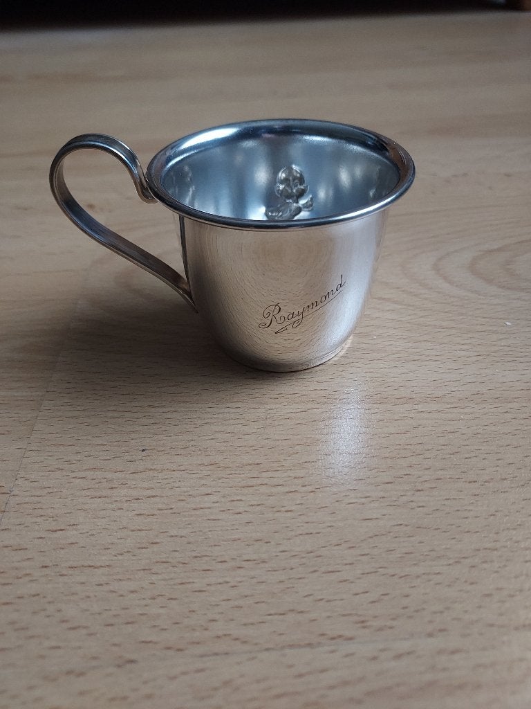 Verzilverd doopgeschenk bekertje, Ophalen of Verzenden
