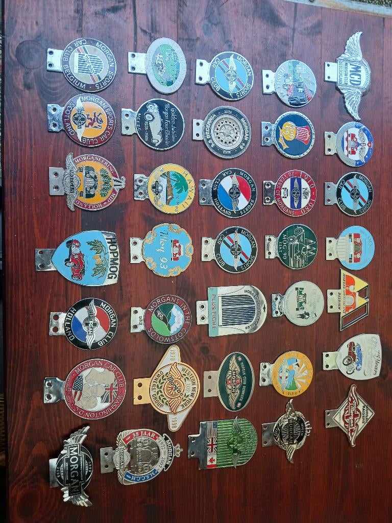 Morgan carbadges 35 stuks, Ophalen, Zo goed als nieuw, Algemeen