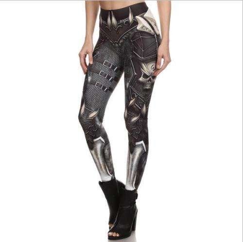Dames gothic legging (sexy retro cosplay strakke skull), Maat 38/40 (M), Verzenden, Zwart, Nieuw