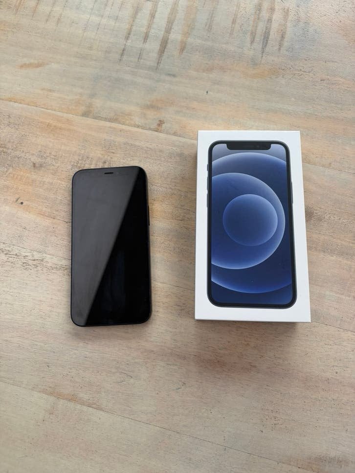 iPhone 12 mini 64GB Zwart met doos, Telecommunicatie, Mobiele telefoons | Apple iPhone, Ophalen, IPhone 12 Mini, Zwart, Zo goed als nieuw