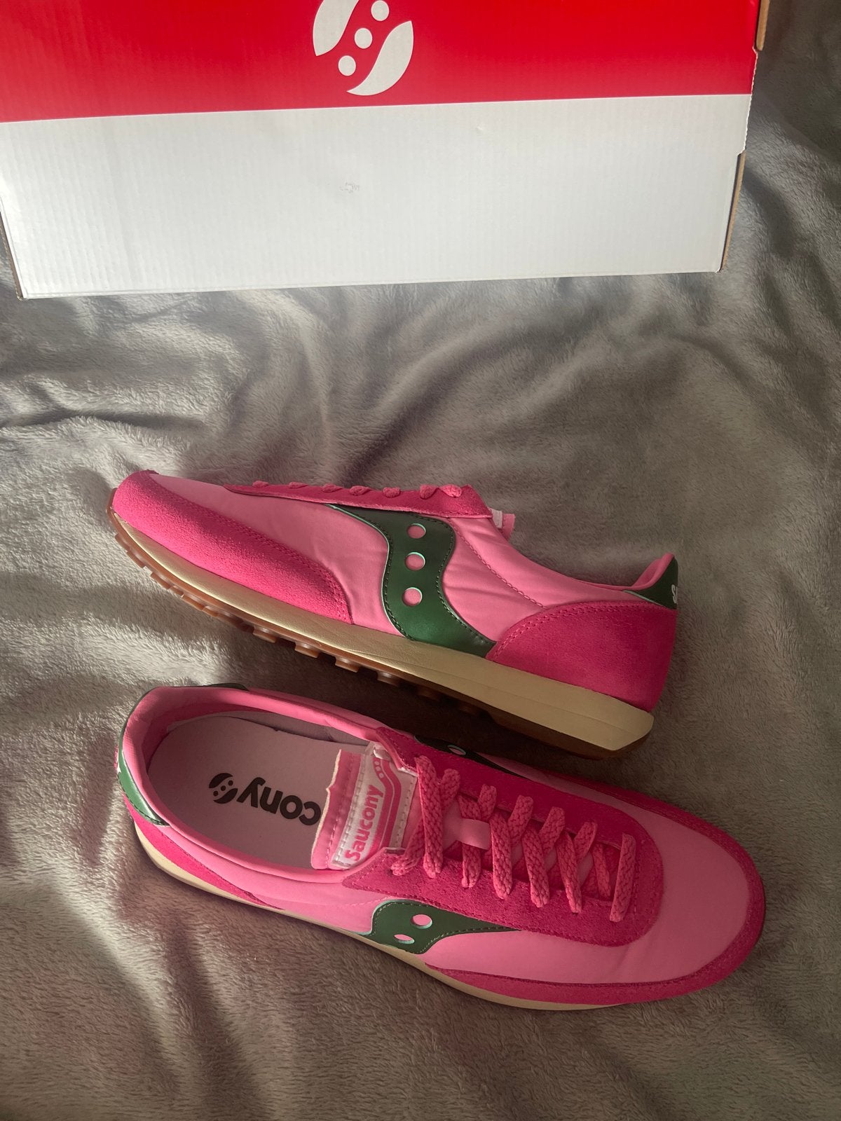 Saucony Trainer 80 Sneakers Roze/Groen Maat 43, Ophalen of Verzenden, Nieuw, Roze, Sneakers of Gympen