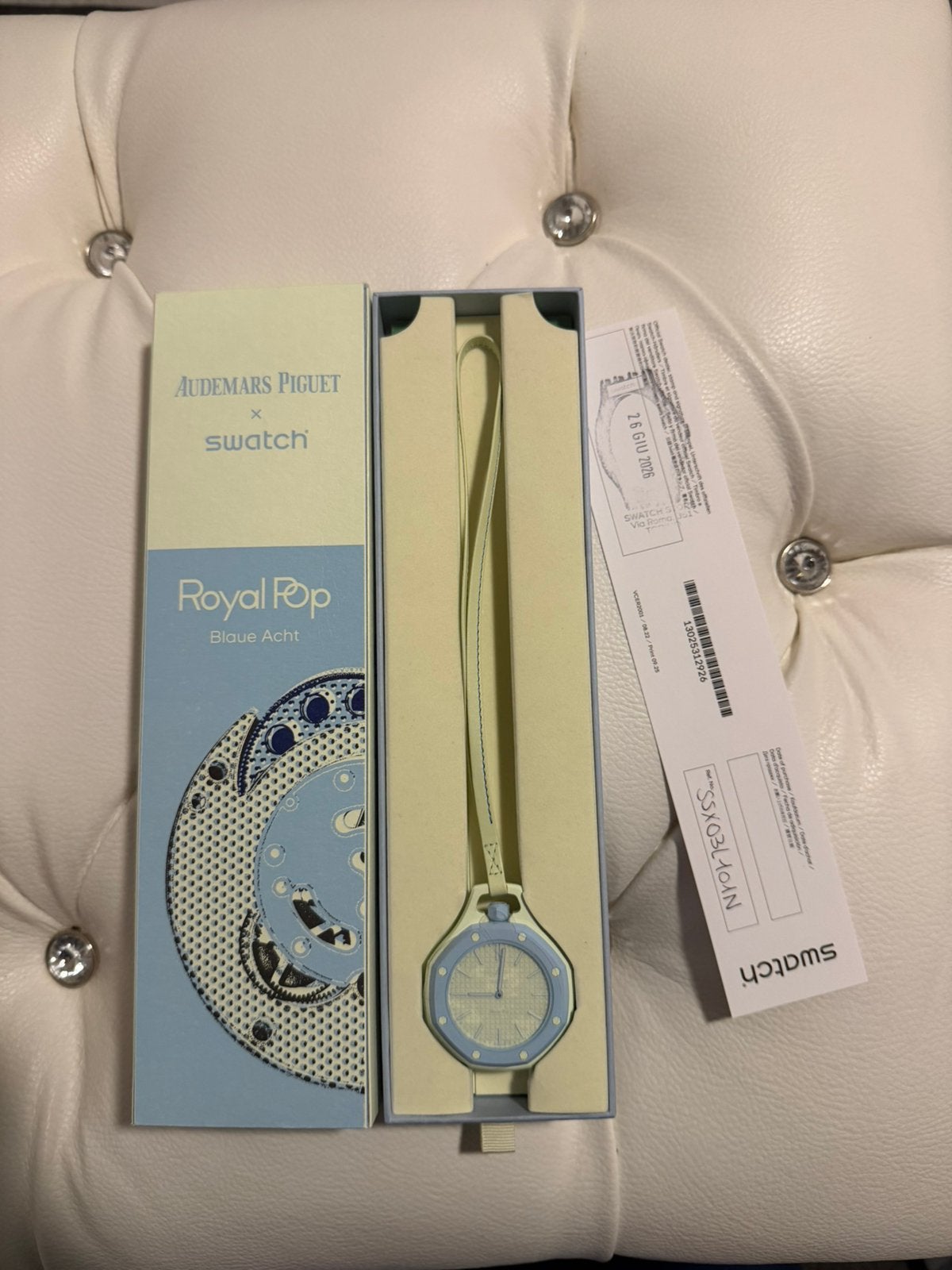 Swatch x AP Blaue Acht Nieuw + extra bandje, Ophalen of Verzenden, Zo goed als nieuw