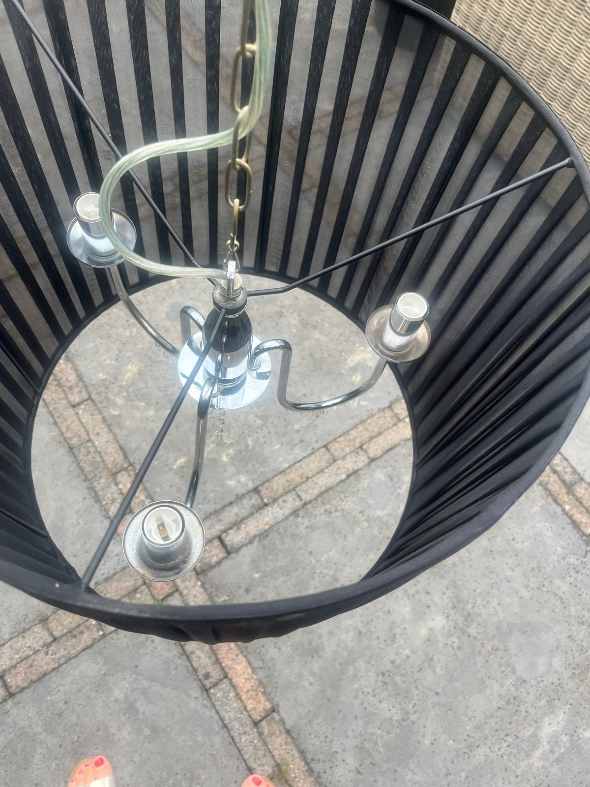 Mooie zwarte kroonluchter hanglamp, Huis en Inrichting, Lampen | Kroonluchters, Ophalen, Gebruikt, Metaal, E14 (klein)