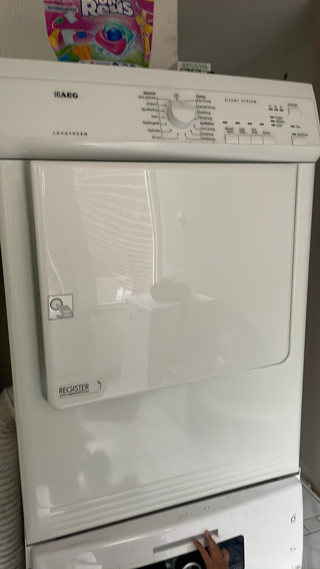 AEG lavatherm silent wasdroger, Ophalen, 6 tot 8 kg, Gebruikt, Voorlader