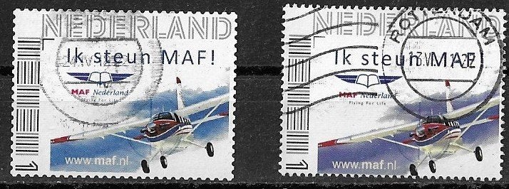 2 PERSOONLIJKE ZEGELS MAF GESTEMPELD, Postzegels en Munten, Postzegels | Nederland, Ophalen of Verzenden, Na 1940, Gestempeld