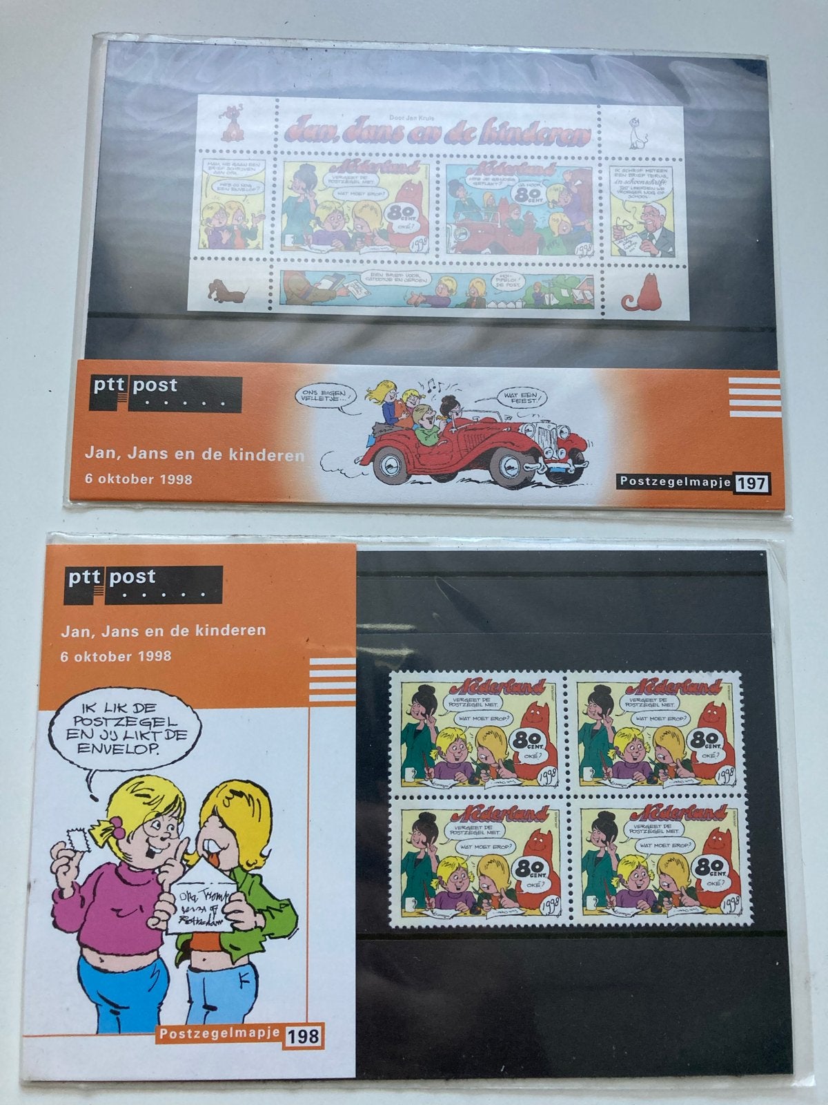 Jan, Jans en de Kinderen Postzegelmapjes 197 & 198, Postzegels en Munten, Ophalen of Verzenden, Na 1940, Postfris