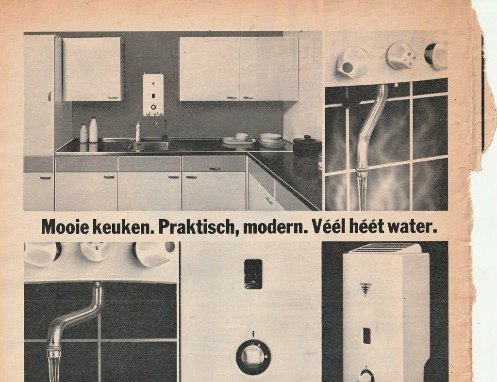 Retro reclame 1967 Junkers amersfoort mooie geisers, Verzamelen, Verzenden, Overige typen