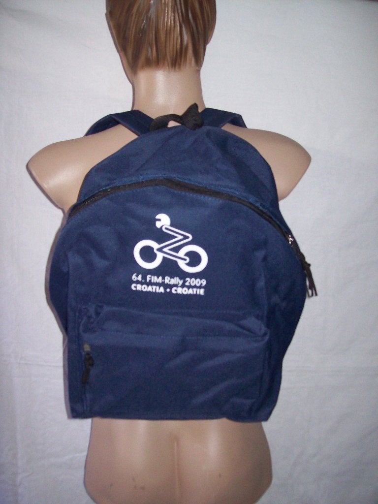 1 nylon rugtas, kleur donkerblauw, 36X36 cm., Ophalen of Verzenden, Zo goed als nieuw, Overige merken, 30 tot 45 cm