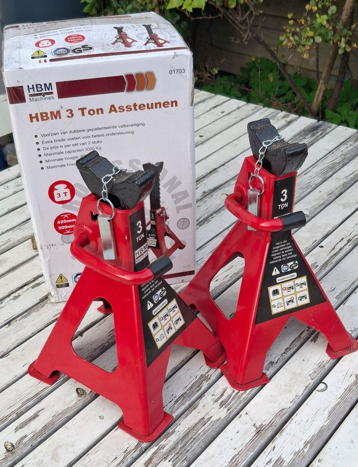 4x HBM 3 Ton Assteunen, Ophalen of Verzenden, Manueel, Garagekrik