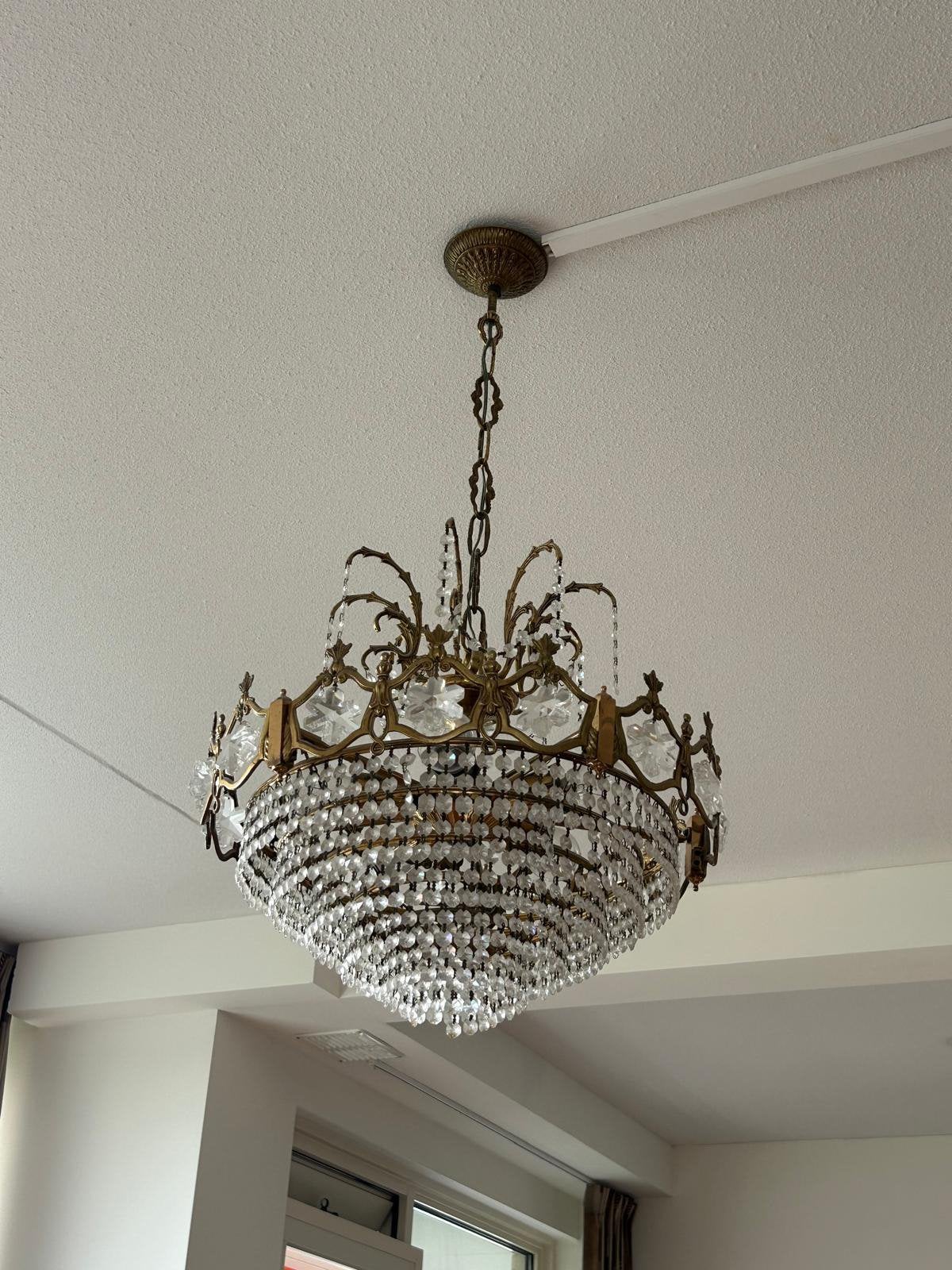 Plafondlamp kristal kroonluchter, Ophalen, Zo goed als nieuw