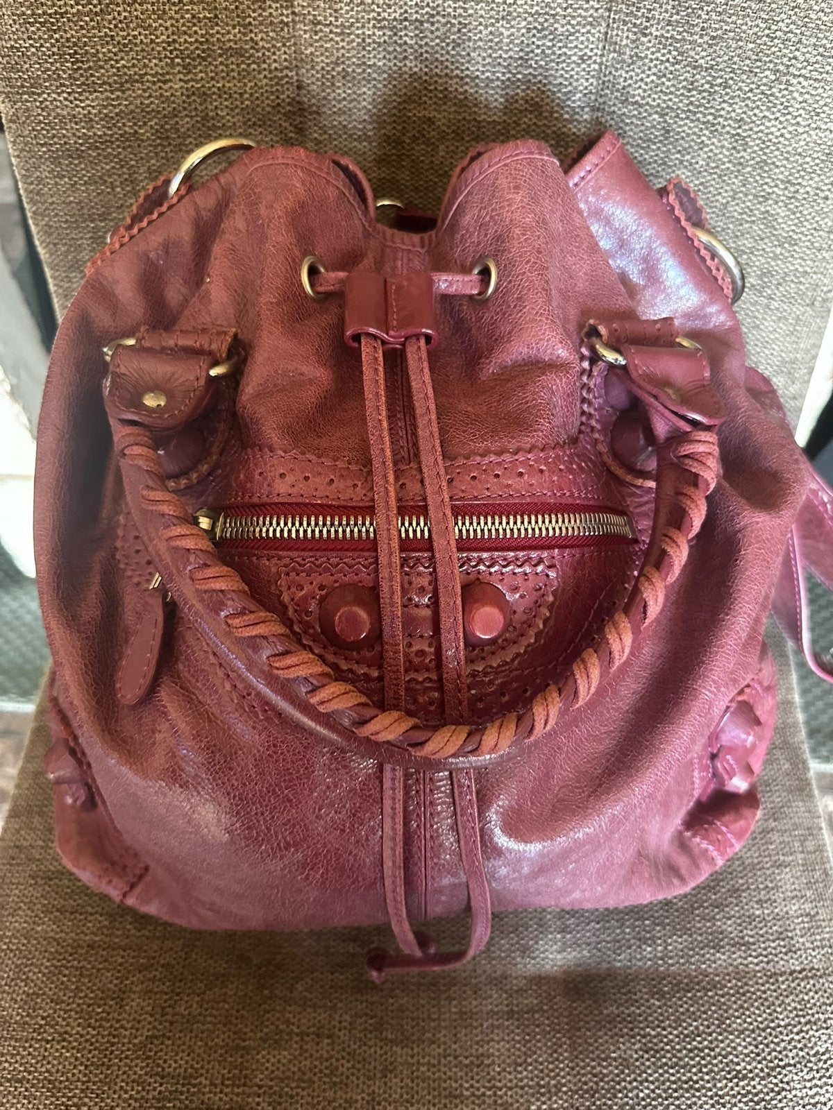 Balenciaga Pompoen Drawstring Tas - Goede Staat, Ophalen of Verzenden, Gebruikt, Overige kleuren, Handtas