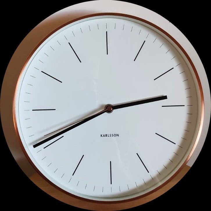Karlsson Minimal wandklok, Goud, Analoog, Ophalen of Verzenden, Modern