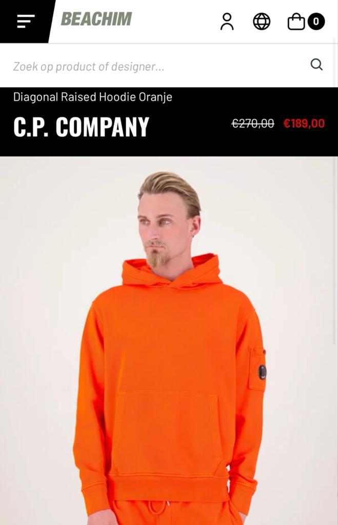 Nieuwe C.P. Company hoodie Oranje, Tickets en Kaartjes