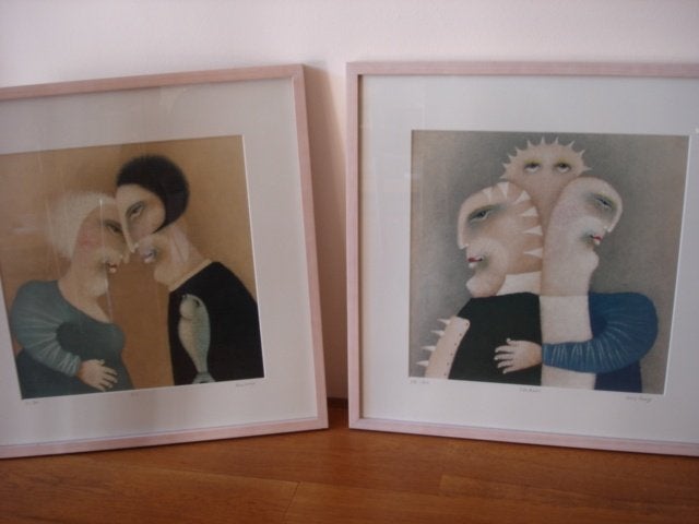 TWEE STUKS Zeefdruk Robert Heijkoop Surrealisme, Antiek en Kunst, Kunst | Litho's en Zeefdrukken, Ingelijst, Ophalen, Personages en Fantasiefiguren