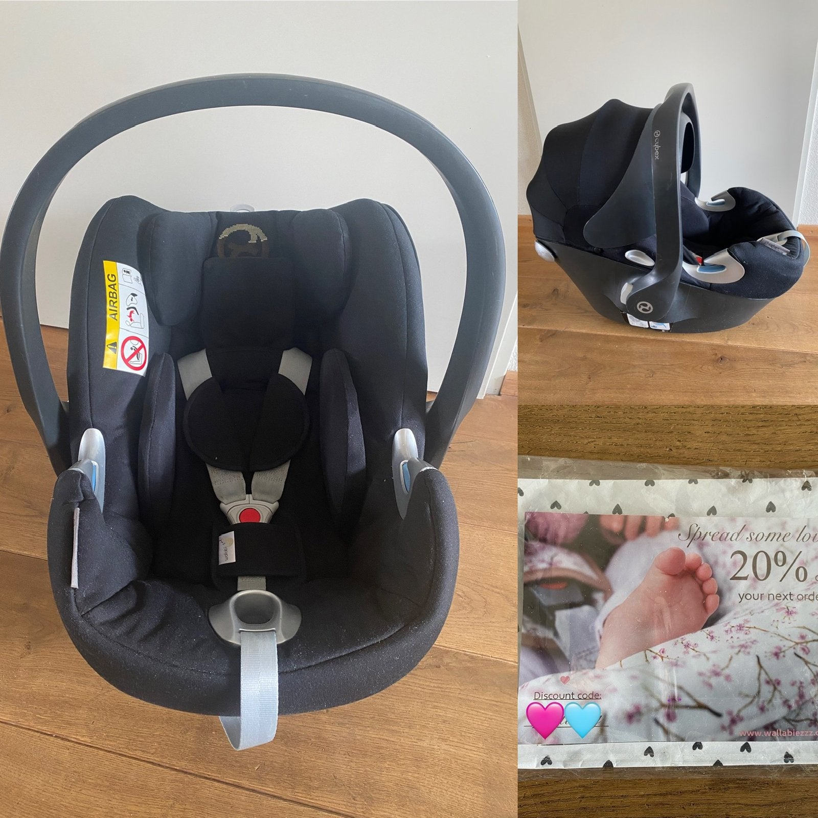 Zeer nette Cybex Aton Q i- size autostoel, met kortingscode, Autogordel of Isofix, Zo goed als nieuw, 0 t/m 13 kg, Verstelbare rugleuning