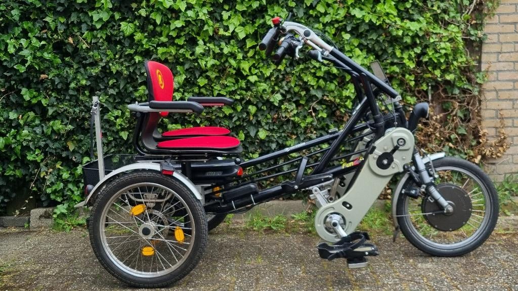 Elektrische Fun2Go Duofiets, Fietsen en Brommers, Fietsen | Driewielfietsen, Ophalen, Gebruikt, Schijfrem, Van raam