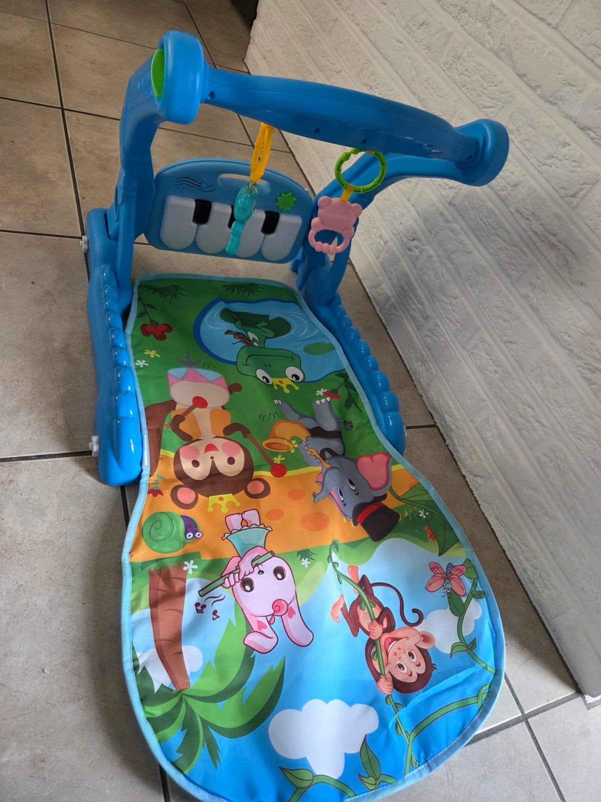 Buxibo 2-in-1 Babygym / Loopwagen met Pianotoetsen, Ophalen, Zo goed als nieuw, Babygym, Met geluid