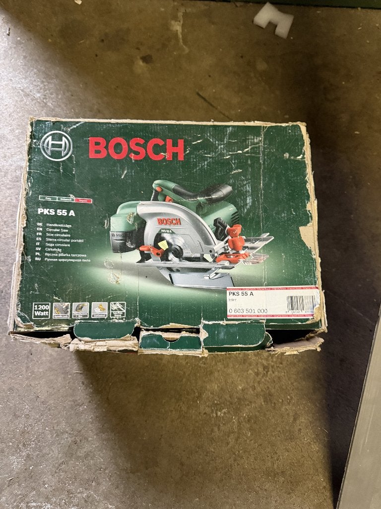 Bosch PKS 55 A Cirkelzaag + geleider, Ophalen, Gebruikt, Cirkelzaag, 30 tot 70 mm