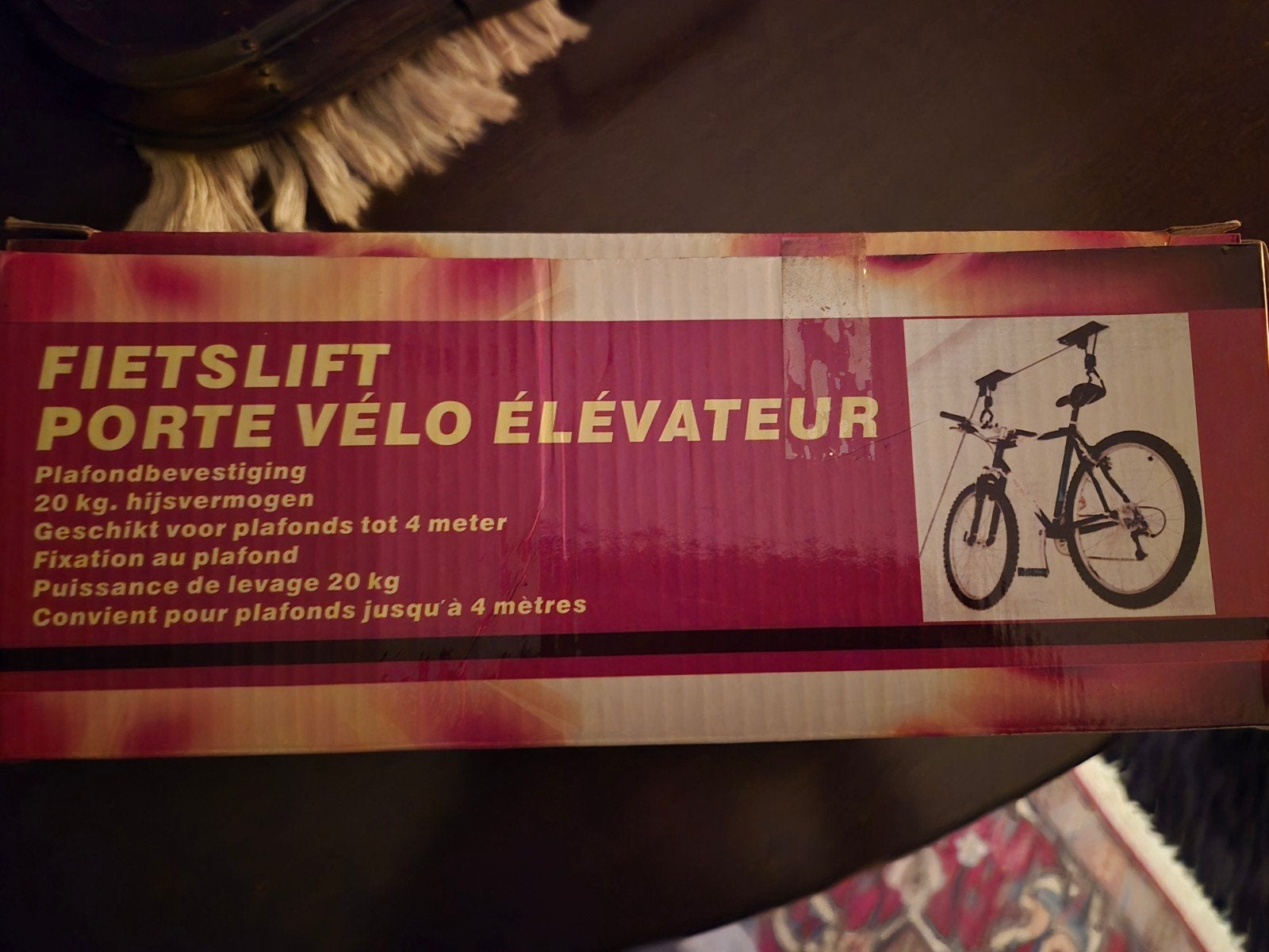 Fietslift voor plafondbevestiging nieuw in doos - nw € 85,-, Fietsen en Brommers, Fietsaccessoires | Overige Fietsaccessoires