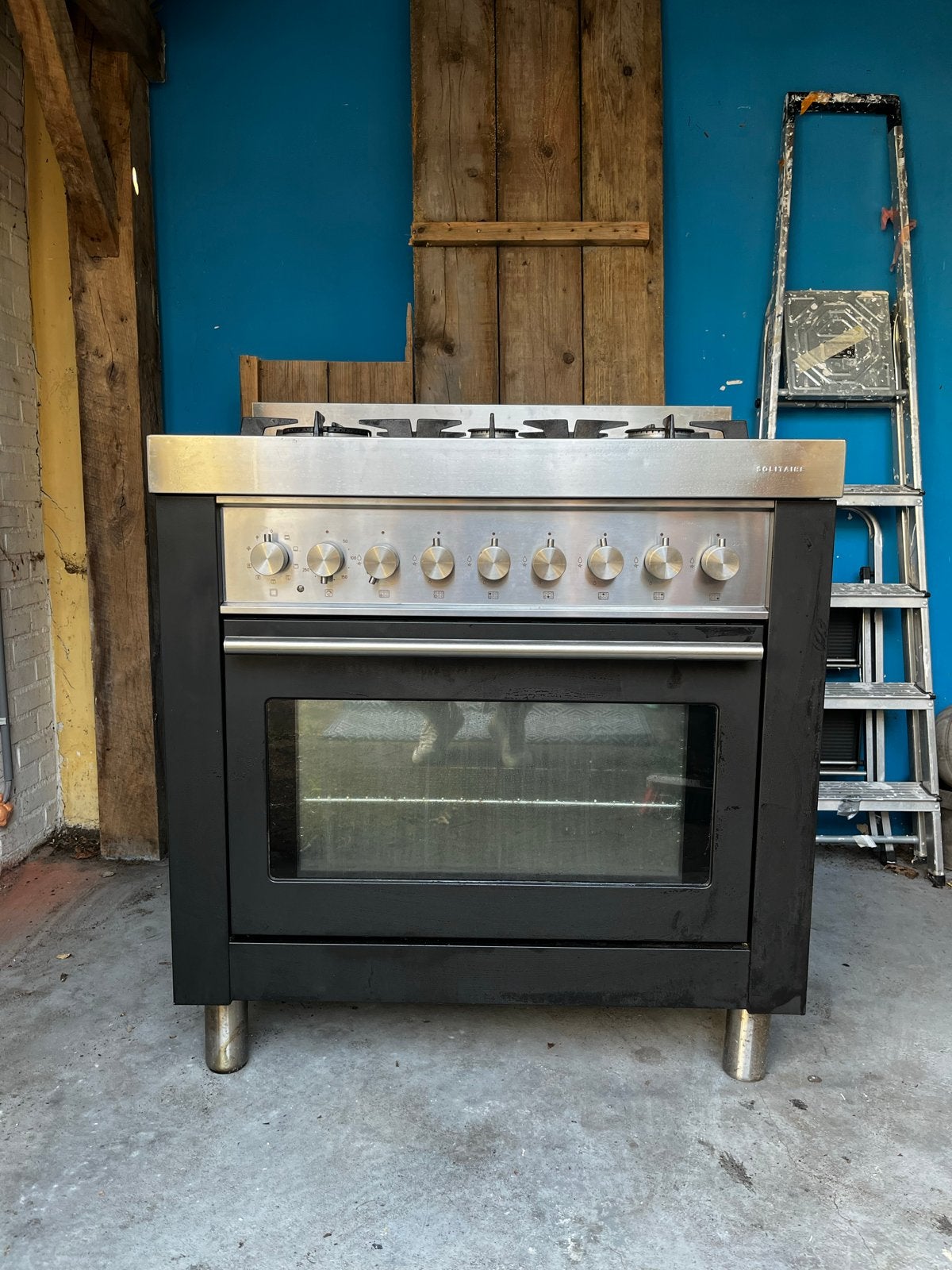 Solitaire Gasfornuis met Oven - Vrijstaand 90cm, Witgoed en Apparatuur, Fornuizen, Ophalen, Gebruikt, 60 cm of meer, Gas