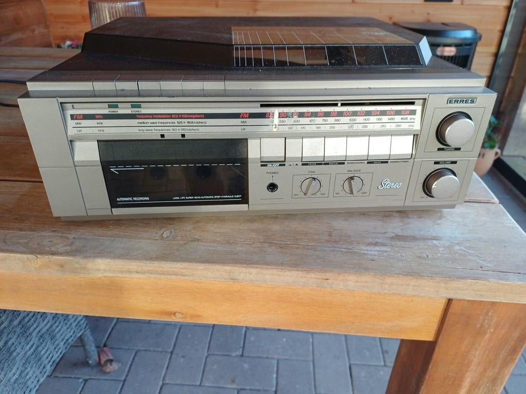 Erres vintage radio platenspeler en cassete, Ophalen of Verzenden