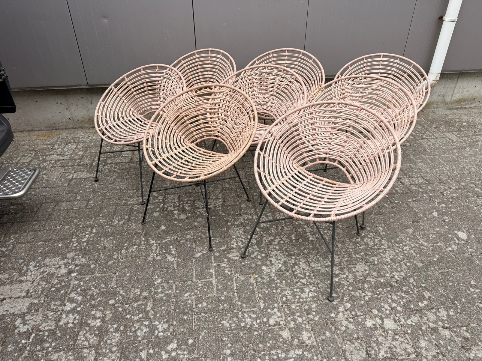 Wicker terras kuip stoelen tuin terrasstoelen, Ophalen of Verzenden, Gebruikt, Wicker