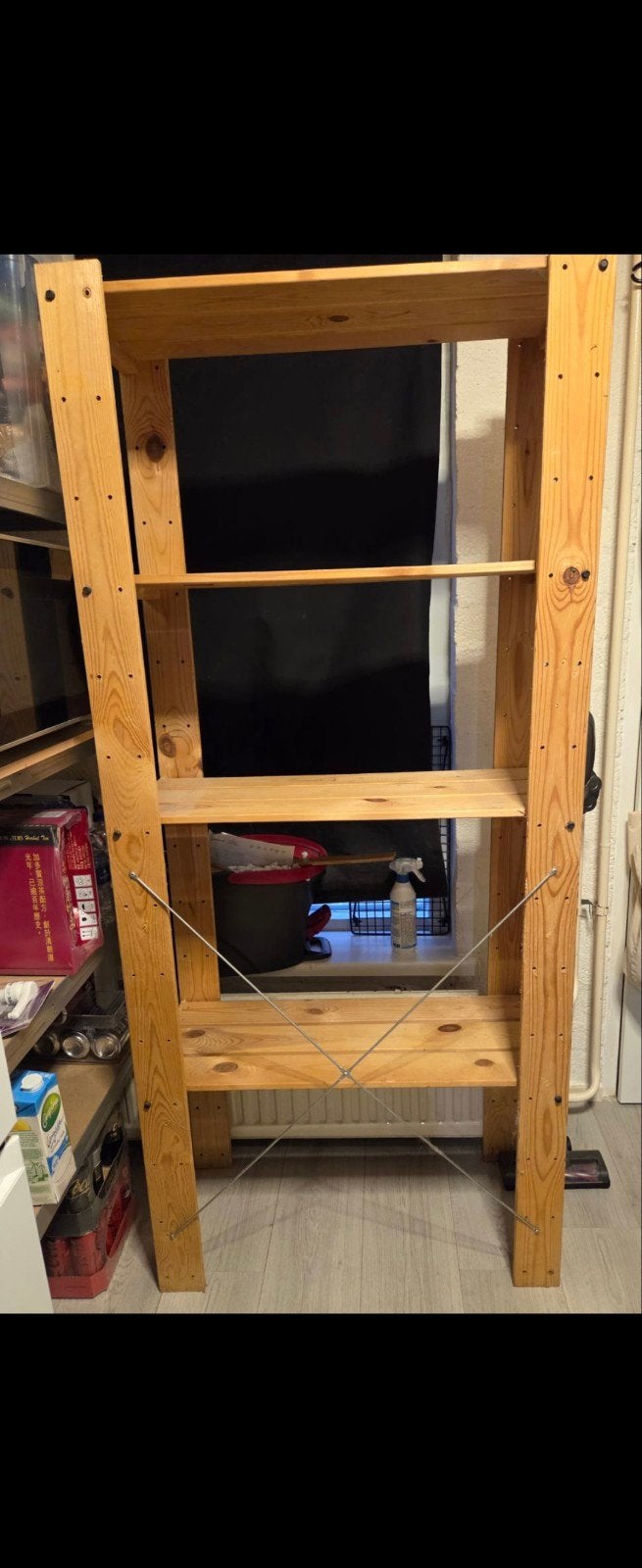 Houten opbergrek met 4 planken, Ophalen of Verzenden, Gebruikt