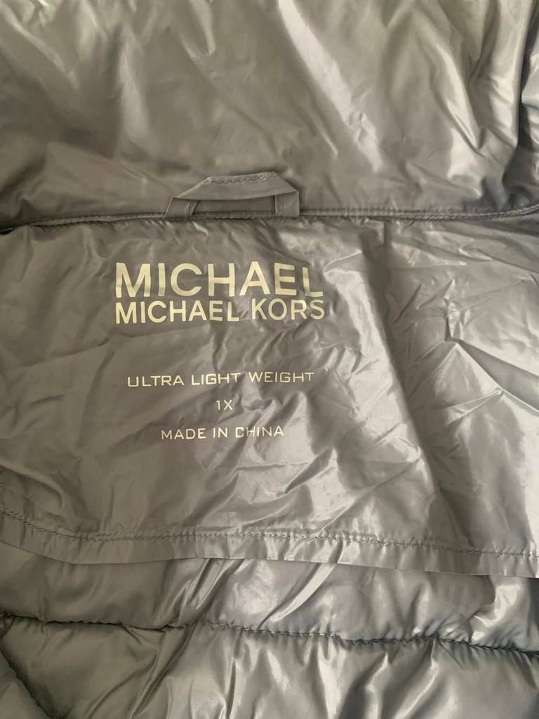 Michael Kors Ultra Lichtgewicht Jas - Maat 1X, Ophalen of Verzenden, Zo goed als nieuw, Maat 46/48 (XL) of groter, Grijs