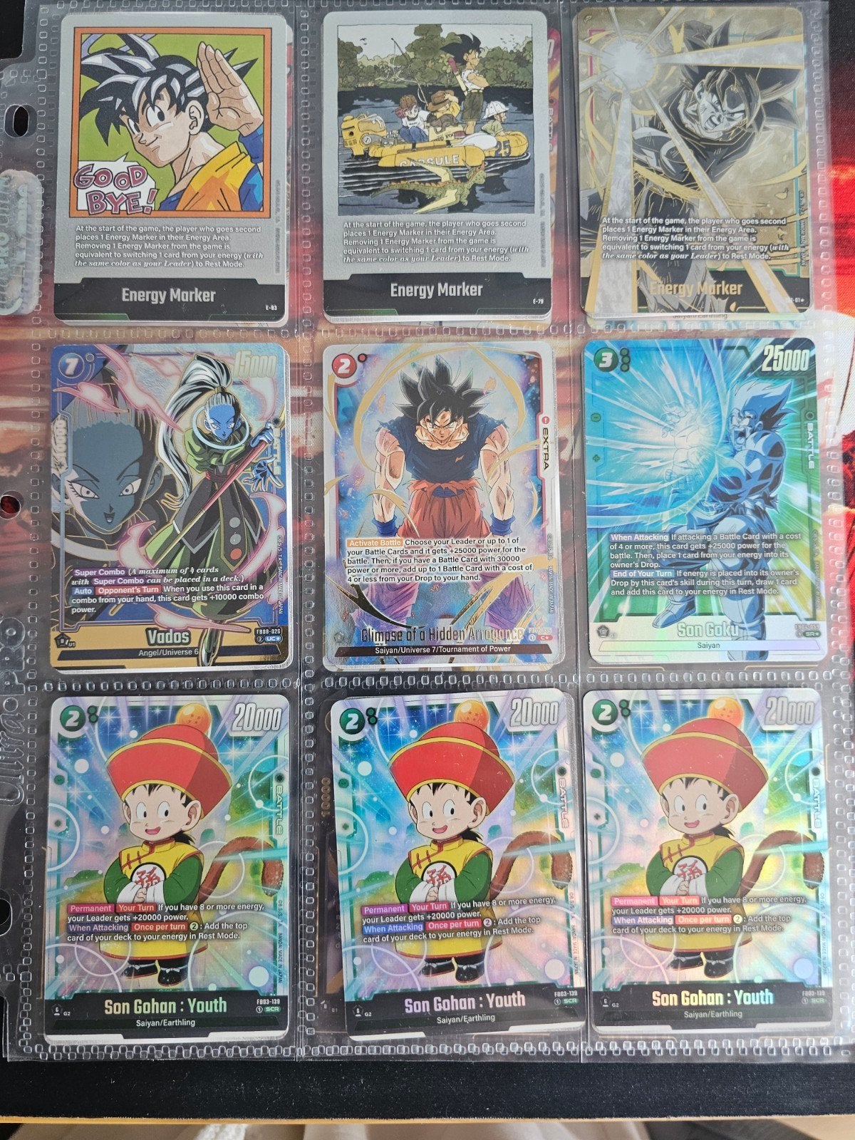 Dragonball super speciale rares, Ophalen of Verzenden, Zo goed als nieuw, Meerdere kaarten