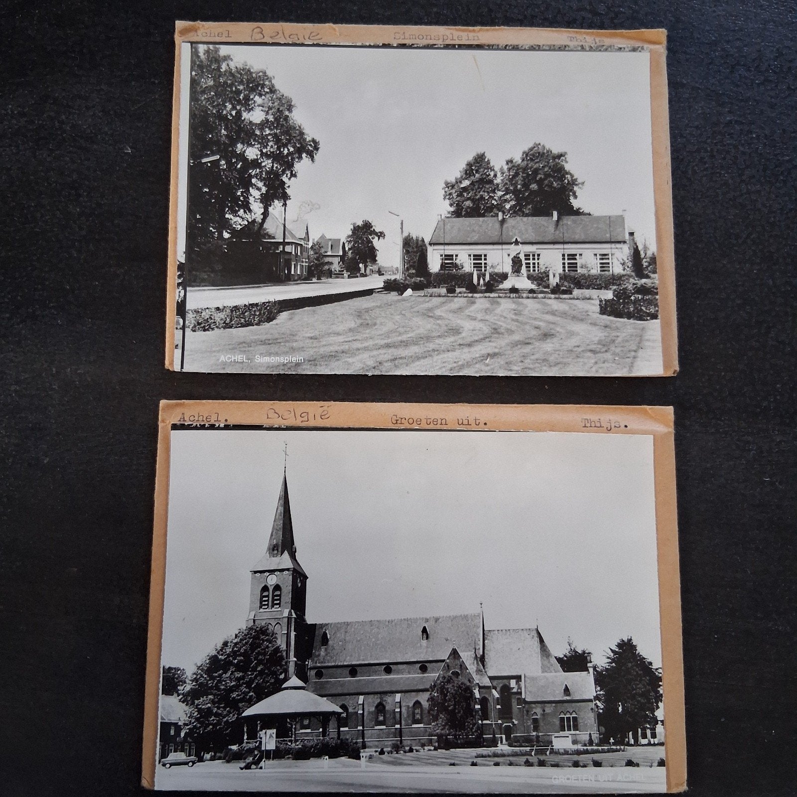 Achel, 2 x glasplaat JosPe. Belgie, Ophalen of Verzenden, 1960 tot 1980, Ongelopen, Limburg