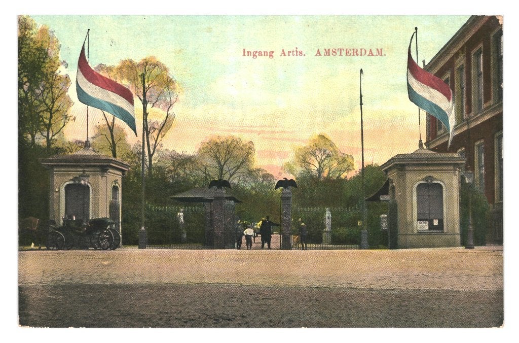 939690 Amsterdam Ingang Artis jr 10 30 zegel afgeweekt, Ophalen of Verzenden, 1920 tot 1940, Gelopen, Noord-Holland