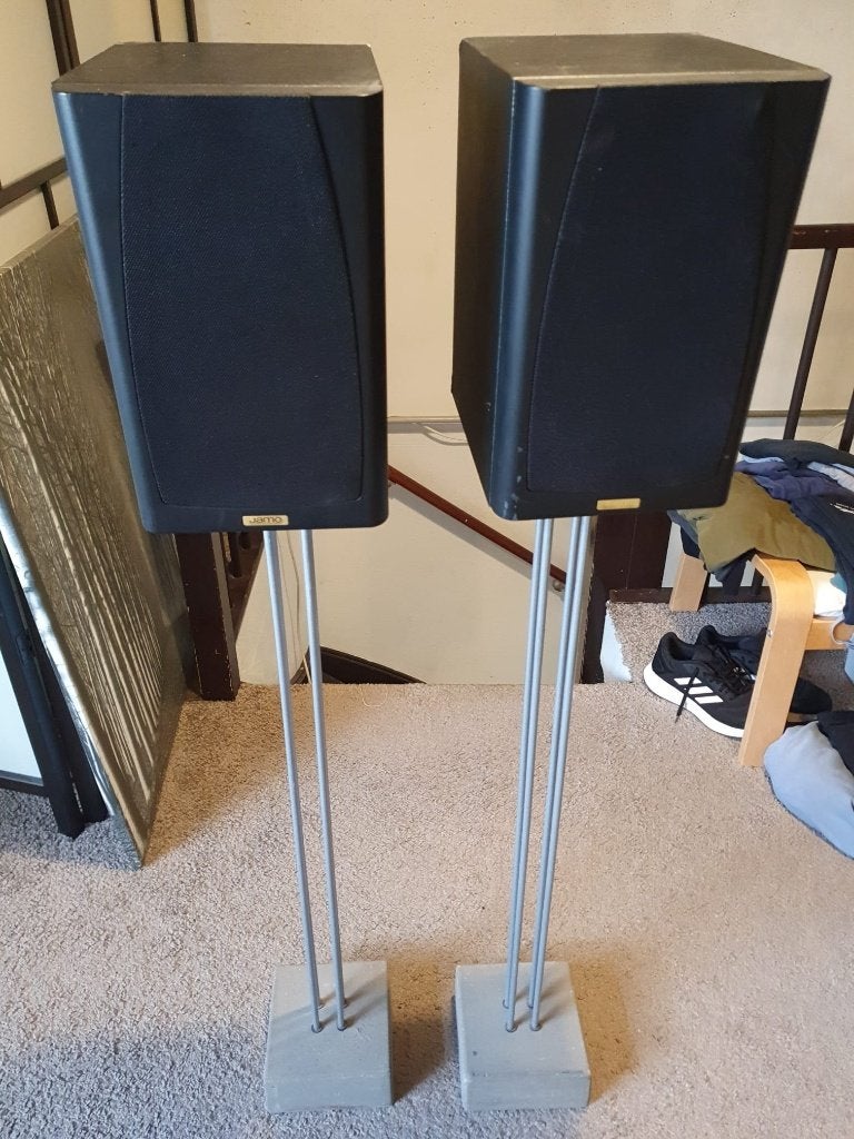 Jamo 28 Luidsprekers met stand, Audio, Tv en Foto, Ophalen, Gebruikt, 60 tot 120 watt, Geschikt voor surround/home cinema