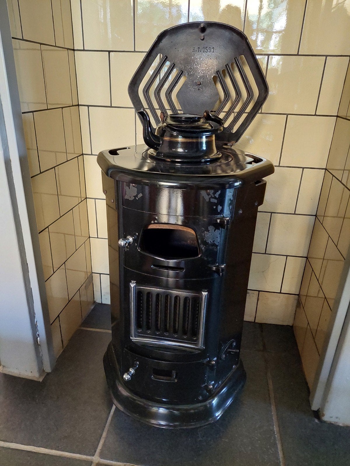 H. Tromp kachel model 57 met kookplaat, Huis en Inrichting, Kachels, Ophalen
