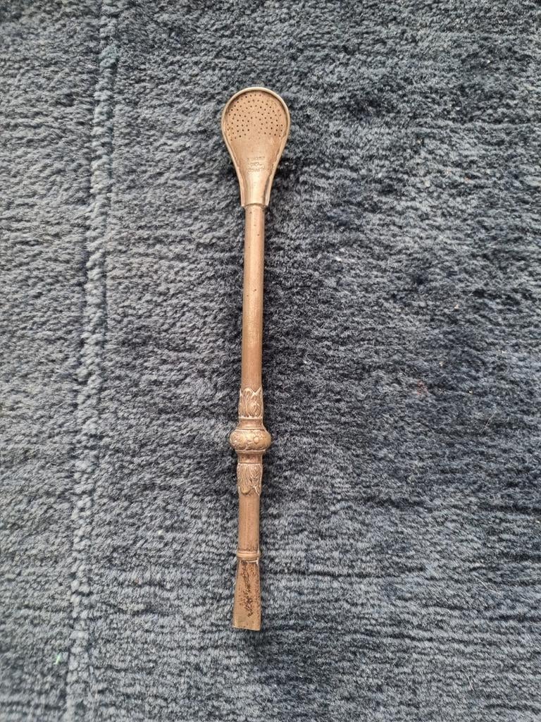 Vintage bombilla Eberle – alpaca / nikkelzilver | Argentinië, Antiek en Kunst, Antiek | Bestek, Ophalen of Verzenden