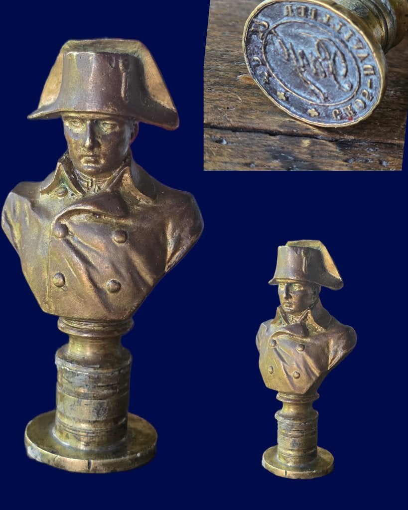 Antieke c.1880 bronzen zegelstempel  Napoleon Bonaparte, Antiek en Kunst, Verzenden