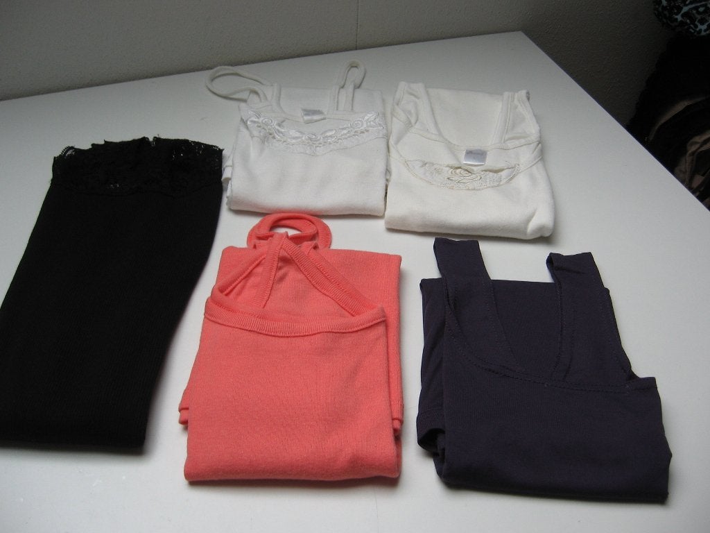 4 verschil.dames hemdjes tops maat l 44 samen €10.00, Maat 42/44 (L), Oranje, Ophalen of Verzenden, Zo goed als nieuw