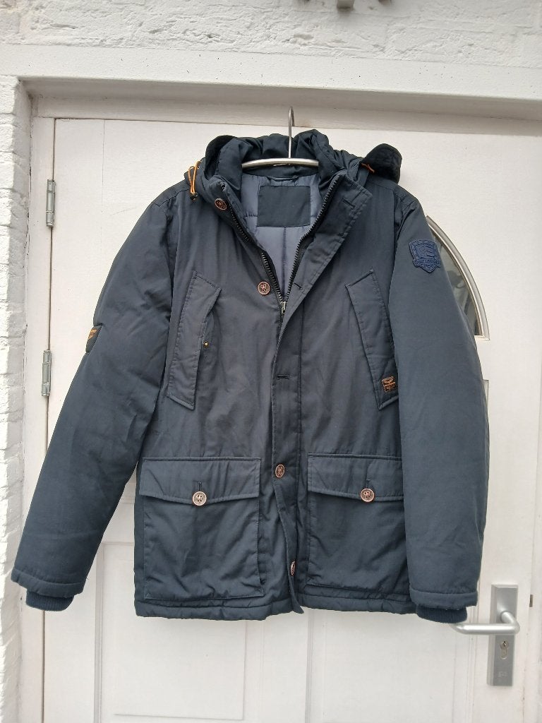 Warme donkerblauwe PME Legend winterjas maat M, Kleding | Heren, Jassen | Winter, Ophalen, Zo goed als nieuw, PME Legend, Maat 48/50 (M)