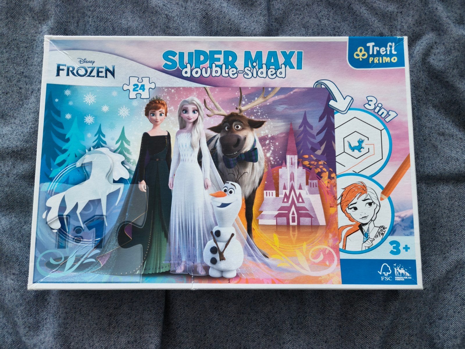 Disney Frozen Super Maxi Dubbelzijdig Puzzel 24 stukjes, Ophalen of Verzenden, 10 tot 50 stukjes, Zo goed als nieuw, 4 tot 6 jaar