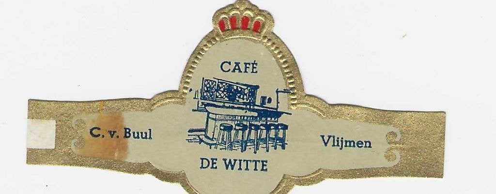 abonne reclamen 108  cafe de witte  vlijmen, Verzamelen, Ophalen of Verzenden, Sigarenbandjes
