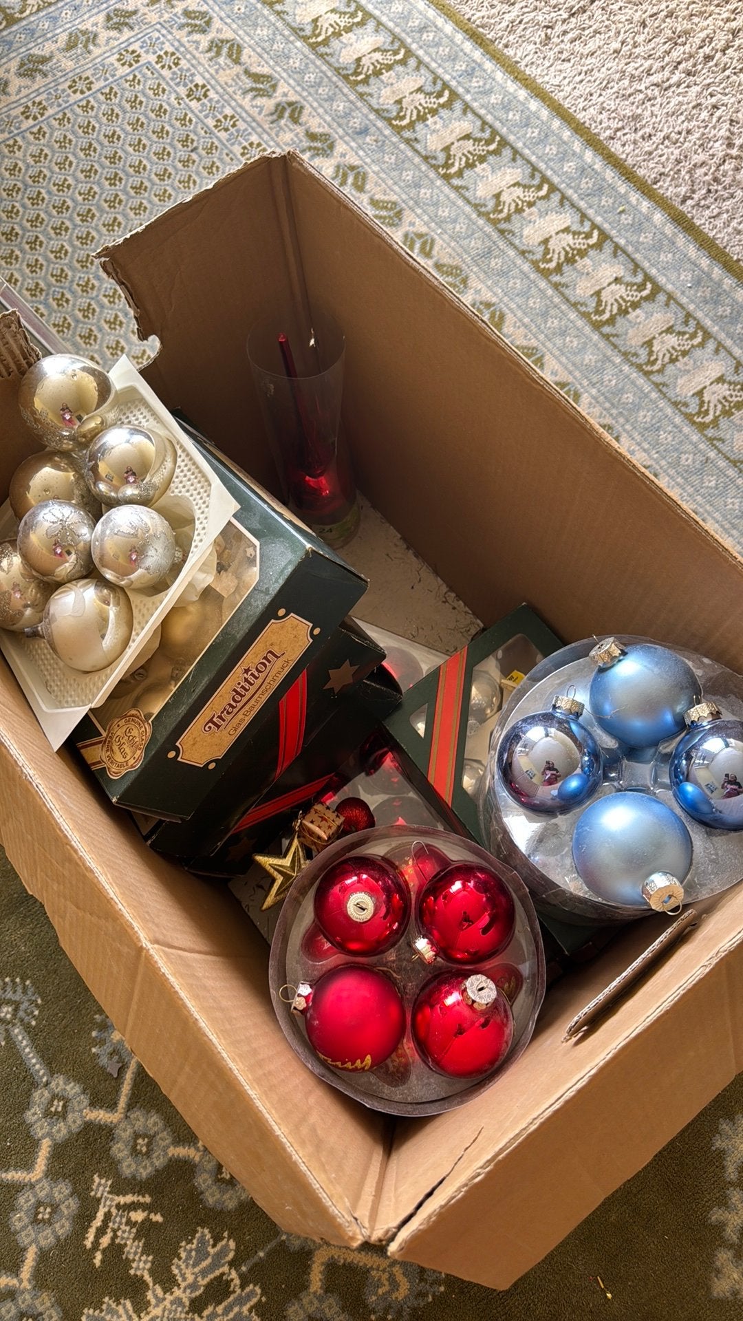 Doos kerstspullen/kerstballen, Diversen, Ophalen, Gebruikt