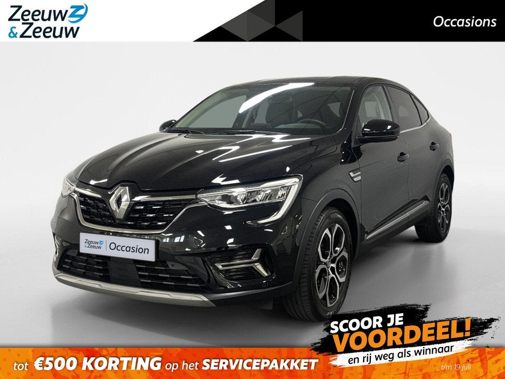 Renault Arkana 1.6 E-Tech hybrid 145 techno AUTOMAAT NAVI AI, Auto's, Renault, Gebruikt, Euro 6, Leder en Stof, Zwart