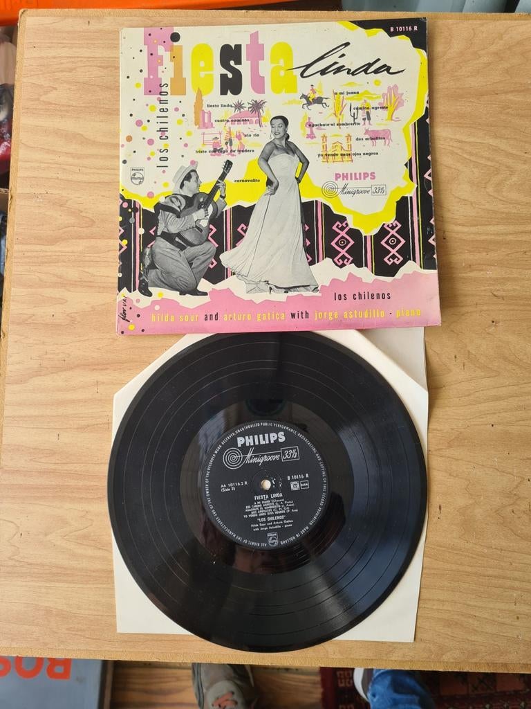 Los Chilenos - Fiesta Linda (Philips Minigroove 375), Ophalen of Verzenden, Gebruikt, 10 inch