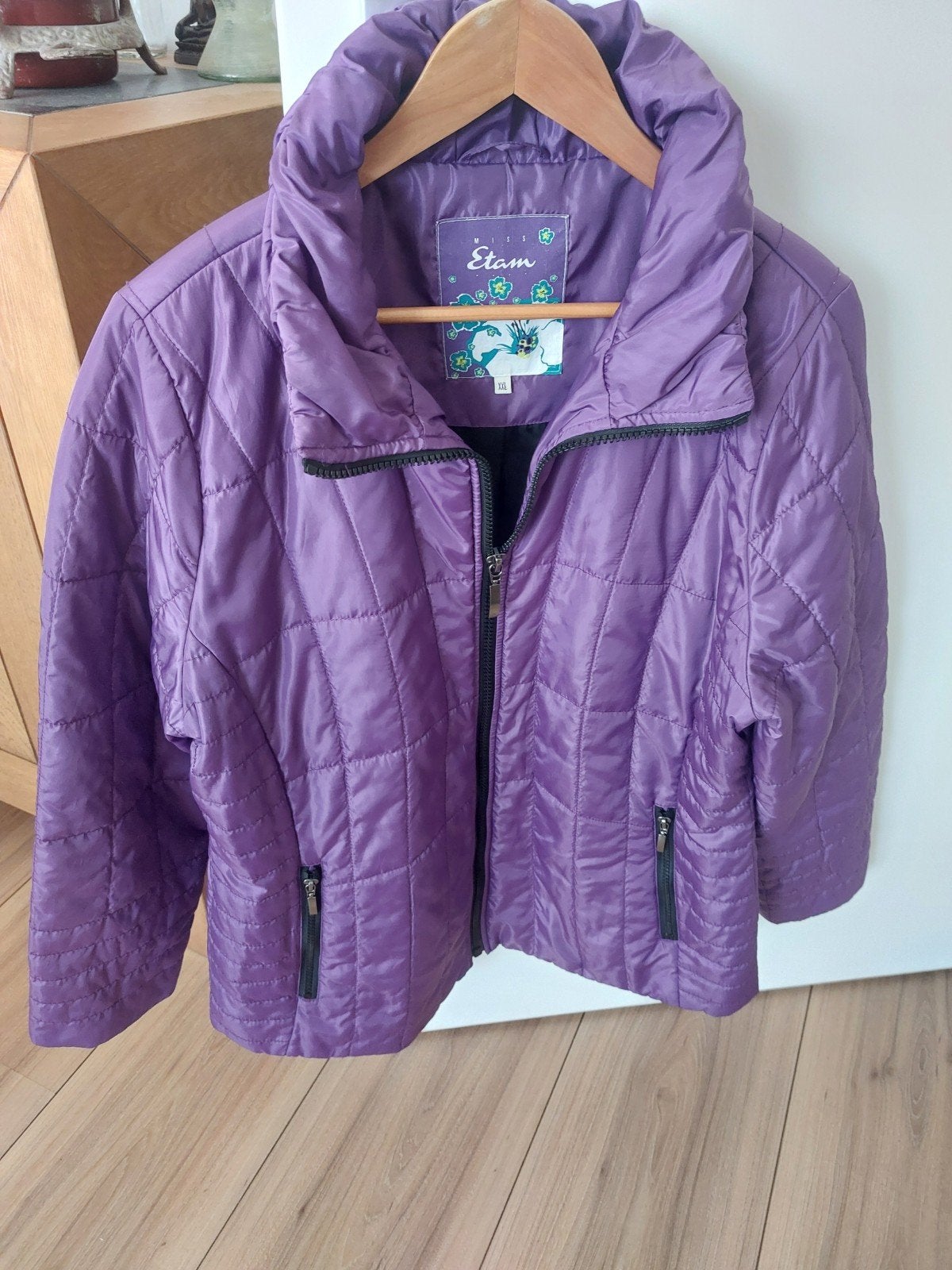 Miss Etam paarse gewatteerde jas maat XXL, Kleding | Dames, Paars, Maat 46/48 (XL) of groter, Ophalen of Verzenden, Zo goed als nieuw