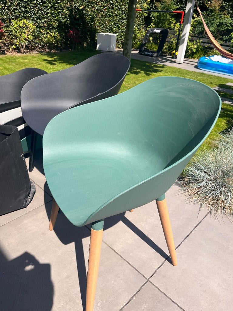 Stoel set 8 stuks / kuipstoelen, Huis en Inrichting, Stoelen, Ophalen, Kunststof, Zwart, Nieuw