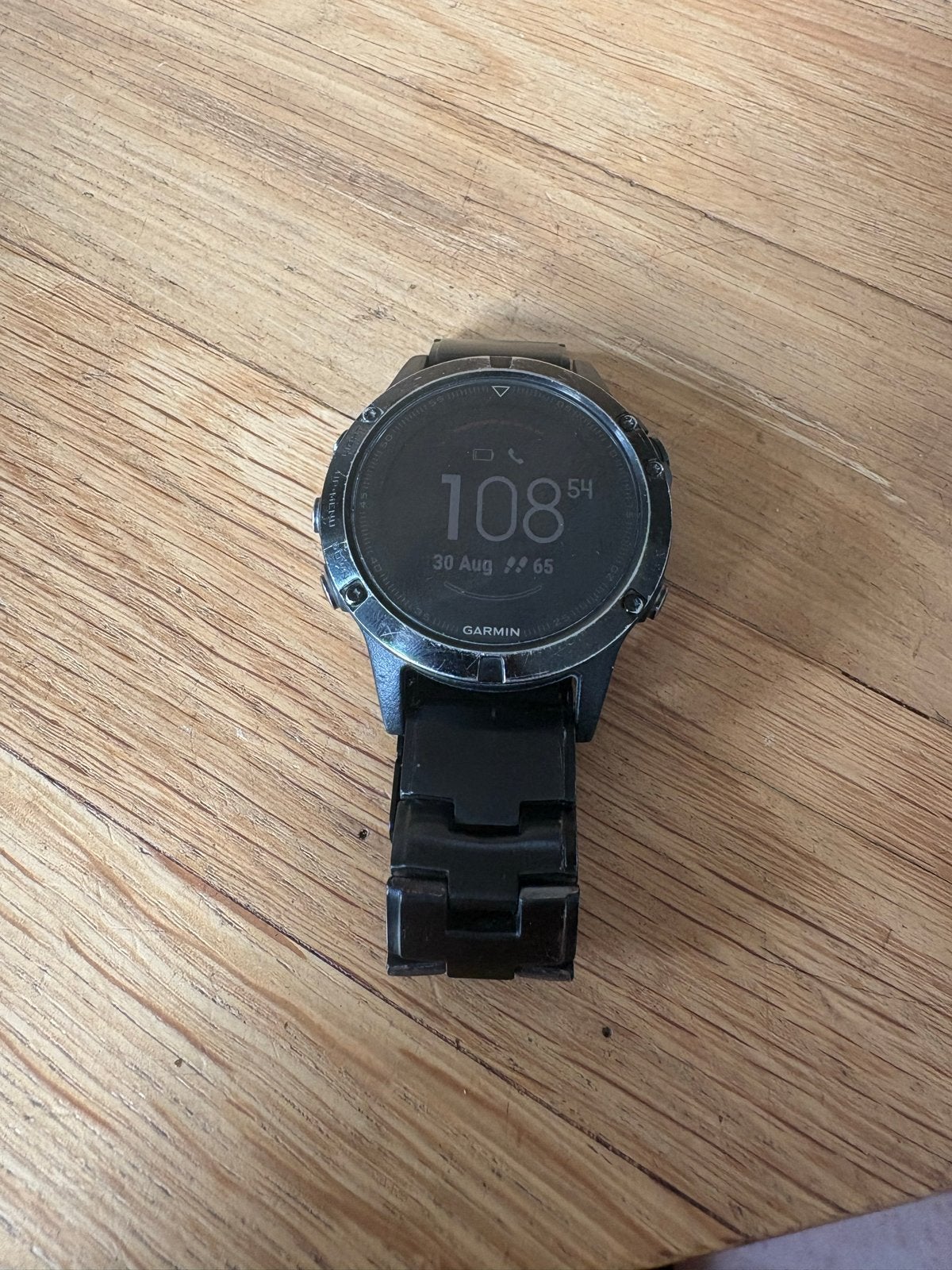 Garmin Fenix 5 met titanium bandje, Zwart, Ophalen of Verzenden, Waterdicht, Android