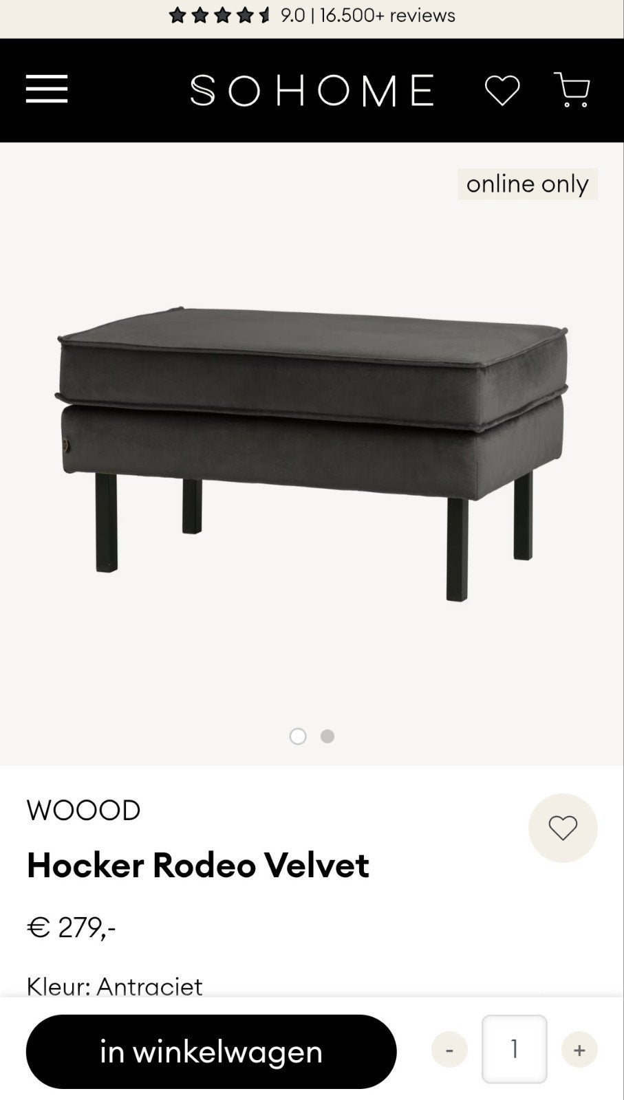 hocker van Woood, Ophalen, Zo goed als nieuw, Overige kleuren