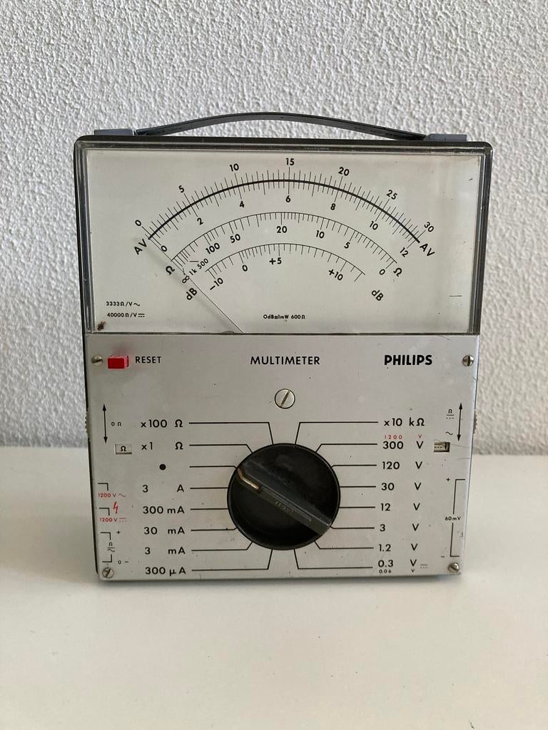 Philips PM2411 anologe universeelmeter, Ophalen of Verzenden, Gebruikt, Multimeter