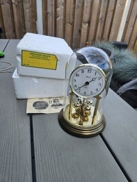 Prachtige analoge duitse Franz Hermle Jaarpendule stolpklok, Antiek en Kunst, Antiek | Klokken, Ophalen of Verzenden