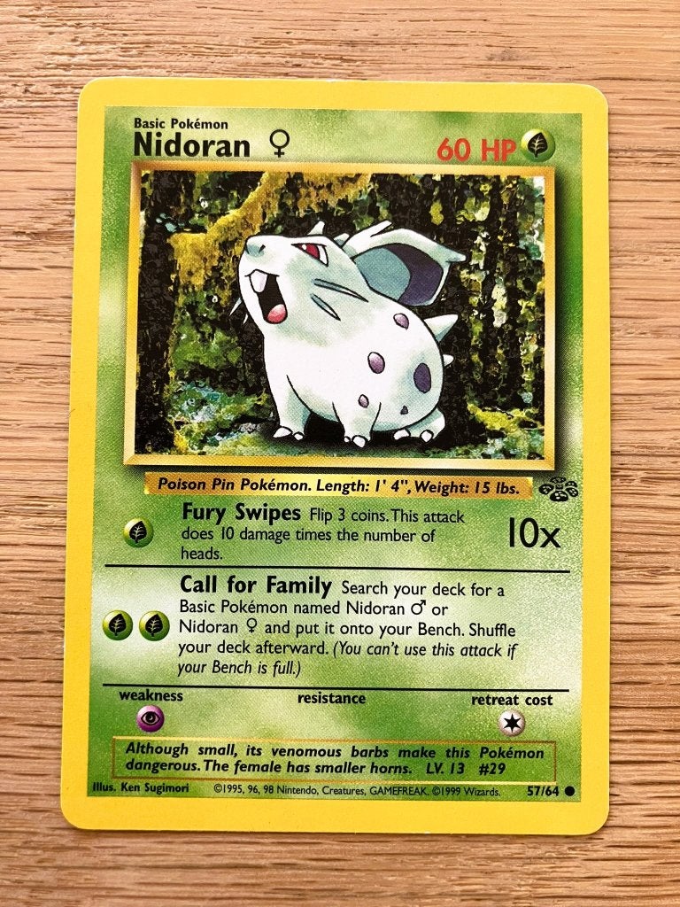 Nidoran 57/64 - Jungle, Ophalen of Verzenden, Gebruikt, Losse kaart