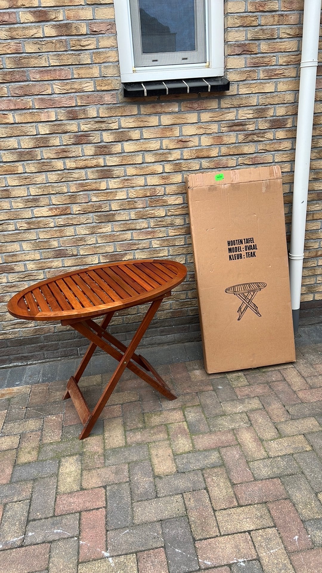 Tuintafel kleur teak ovaal zgan, Ophalen of Verzenden, Zo goed als nieuw, Ovaal